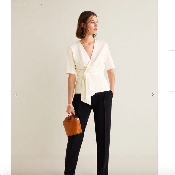 Mango Wrap T-shirt with Tie NWOT - Picture 3 of 5